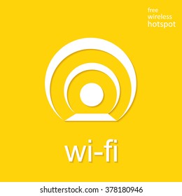 Wireless and wifi icon or sign for remote internet access.  Vector symbol.