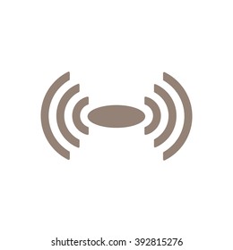 Wireless and wifi icon or sign for remote internet access. Podcast vector symbol.