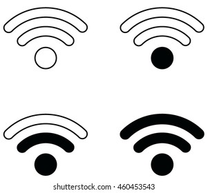 Wireless and wifi icon or sign for remote internet access.