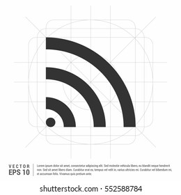 Wireless and wifi icon or sign for remote internet access. Podcast vector symbol.

