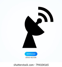 Wireless and wifi icon or sign for remote internet access. Podcast vector symbol.
