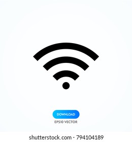 Wireless and wifi icon or sign for remote internet access. Podcast vector symbol.