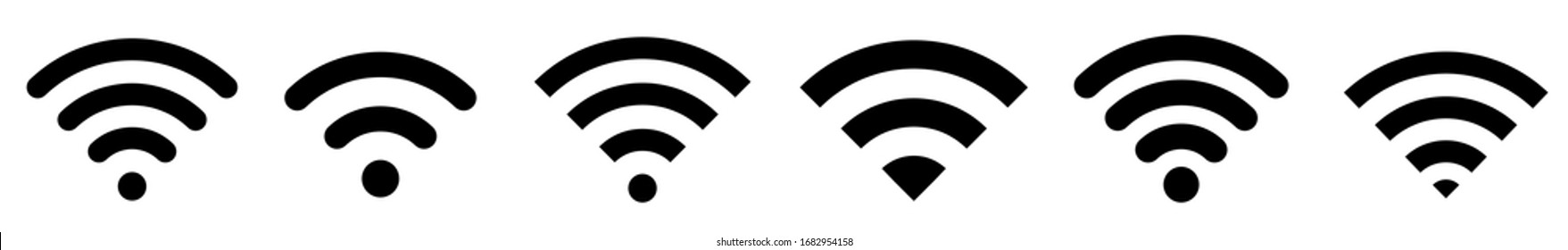 Wireless and wifi icon. Wi-fi signal symbol. Internet Connection. Remote internet access collection - stock vector.