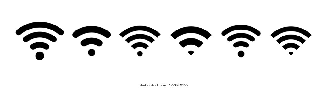 Wireless and wifi icon. Wi-fi signal symbol. Internet Connection. Remote internet access collection - stock vector.