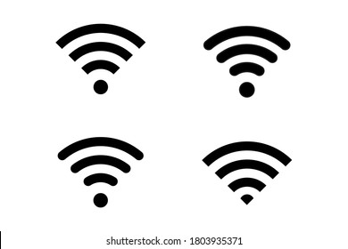 Wireless and wifi icon. Wi-fi signal symbol. Internet Connection. Remote internet access collection - stock vector.