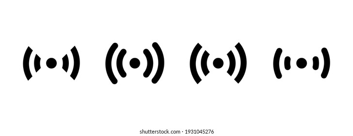 Wireless and wifi icon. Wi-fi signal symbol. Wi fi wireless icon visualization signal. Remote internet access collection - stock vector.