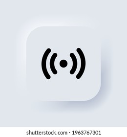 Wireless and wifi icon. Wi-fi signal symbol. Wifi wireless icon visualization signal. Remote internet access collection. Neumorphic UI UX white user interface web button. Neumorphism. Vector EPS 10.