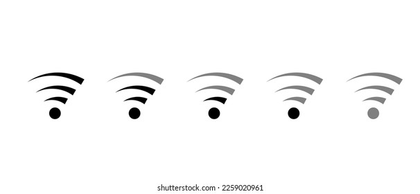 Wireless and wi-fi icon. Wi-fi signal symbol. Internet Connection. Remote internet access collection - stock vector.	
