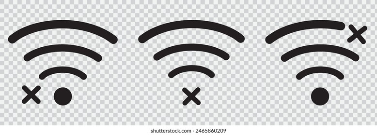 Wireless and wifi icon. Wi-fi signal symbol. Internet Connection. Remote internet access collection - stock vector.