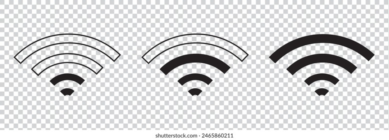 Wireless and wifi icon. Wi-fi signal symbol. Internet Connection. Remote internet access collection - stock vector.