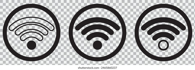 Wireless and wifi icon. Wi-fi signal symbol. Internet Connection. Remote internet access collection - stock vector.