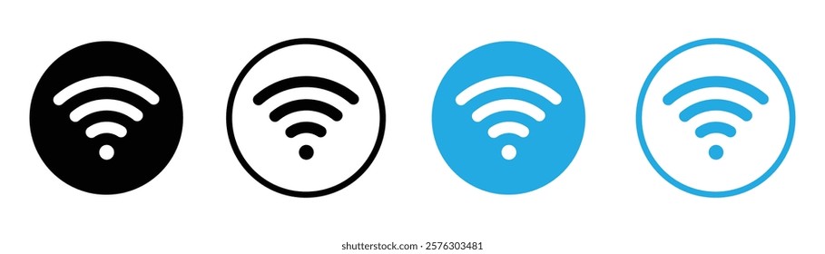 Wireless and wi-fi icon. Wi-fi signal symbol. Internet Connection. Remote internet access collection. Vector illustration.