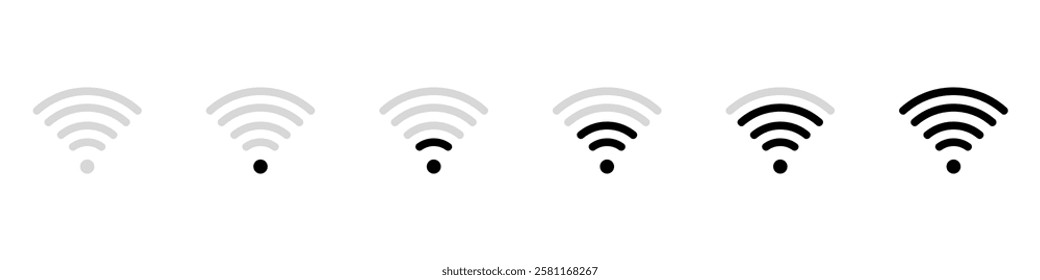 Wireless and wifi icon. Wi-fi signal symbol. Internet Connection