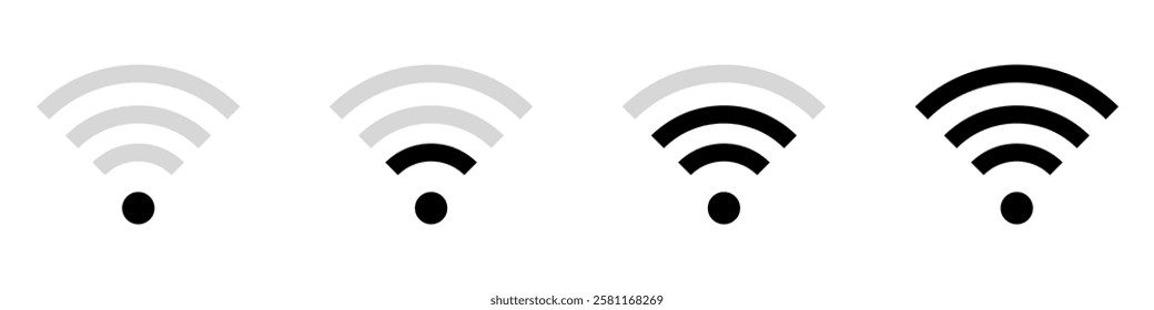 Wireless and wifi icon. Wi-fi signal symbol. Internet Connection