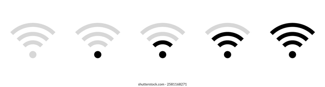 Wireless and wifi icon. Wi-fi signal symbol. Internet Connection