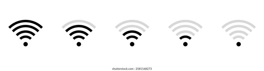 Wireless and wifi icon. Wi-fi signal symbol. Internet Connection