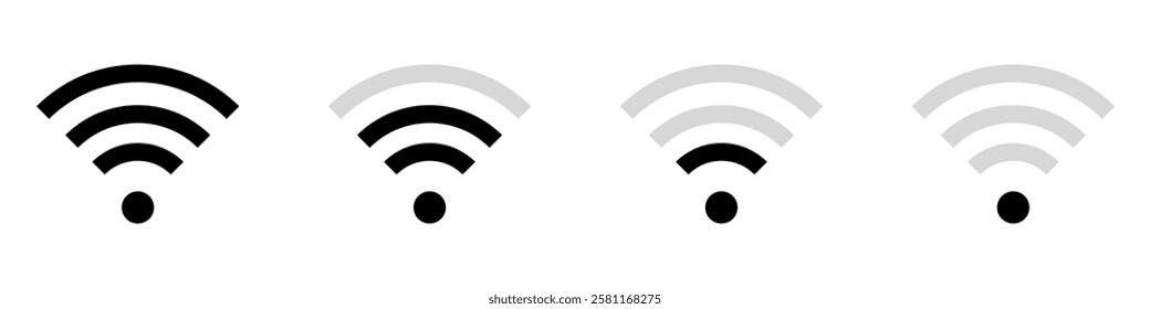 Wireless and wifi icon. Wi-fi signal symbol. Internet Connection