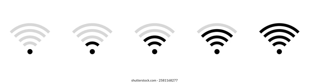 Wireless and wifi icon. Wi-fi signal symbol. Internet Connection