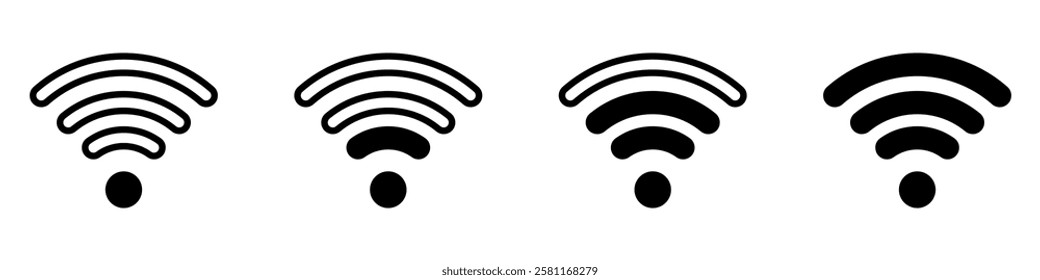 Wireless and wifi icon. Wi-fi signal symbol. Internet Connection