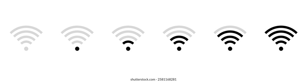 Wireless and wifi icon. Wi-fi signal symbol. Internet Connection