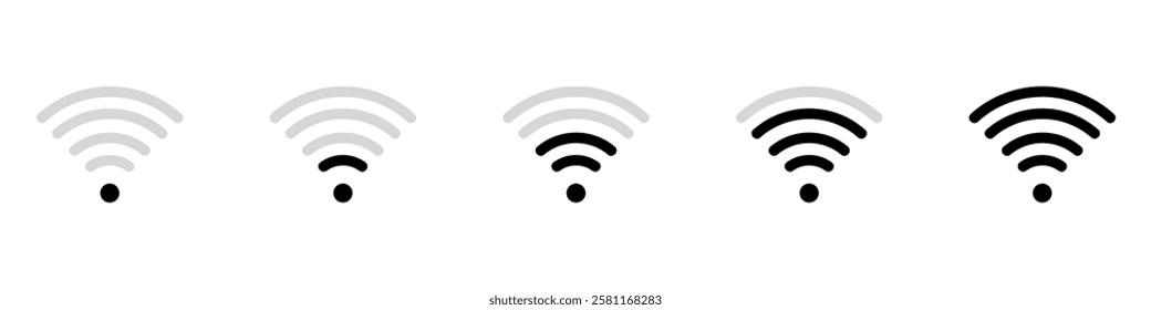 Wireless and wifi icon. Wi-fi signal symbol. Internet Connection