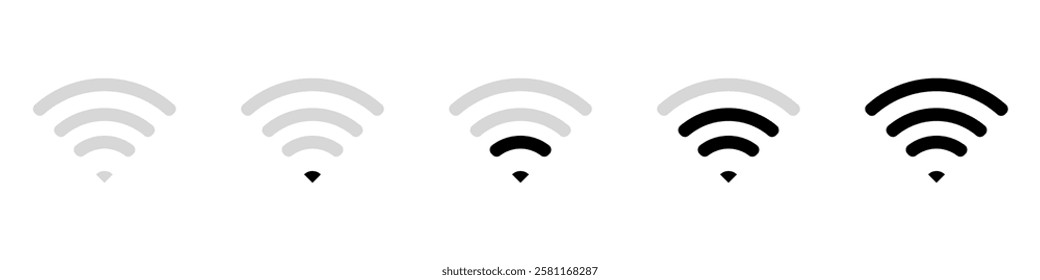 Wireless and wifi icon. Wi-fi signal symbol. Internet Connection