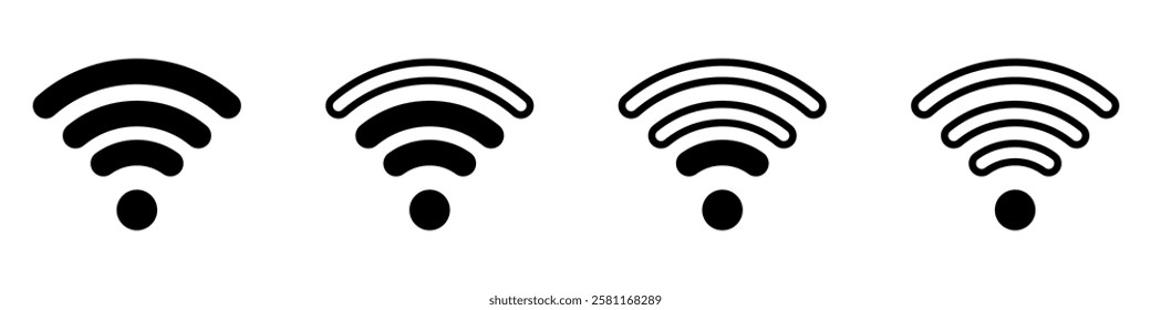 Wireless and wifi icon. Wi-fi signal symbol. Internet Connection