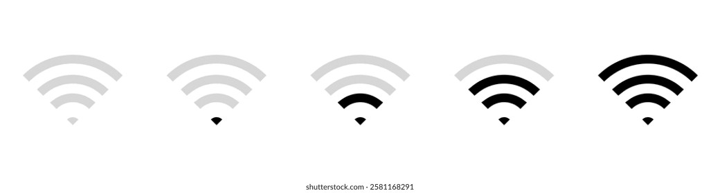 Wireless and wifi icon. Wi-fi signal symbol. Internet Connection