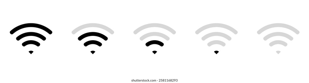 Wireless and wifi icon. Wi-fi signal symbol. Internet Connection