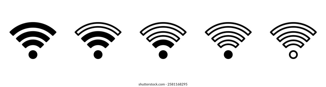 Wireless and wifi icon. Wi-fi signal symbol. Internet Connection