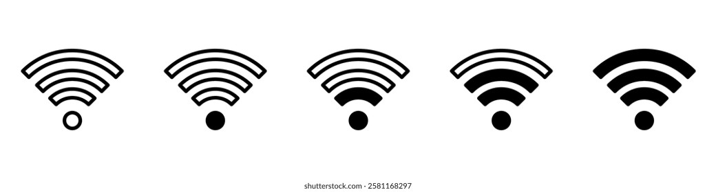 Wireless and wifi icon. Wi-fi signal symbol. Internet Connection