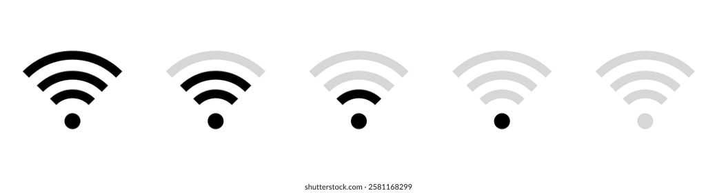 Wireless and wifi icon. Wi-fi signal symbol. Internet Connection