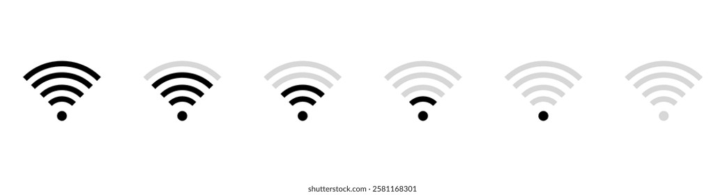 Wireless and wifi icon. Wi-fi signal symbol. Internet Connection