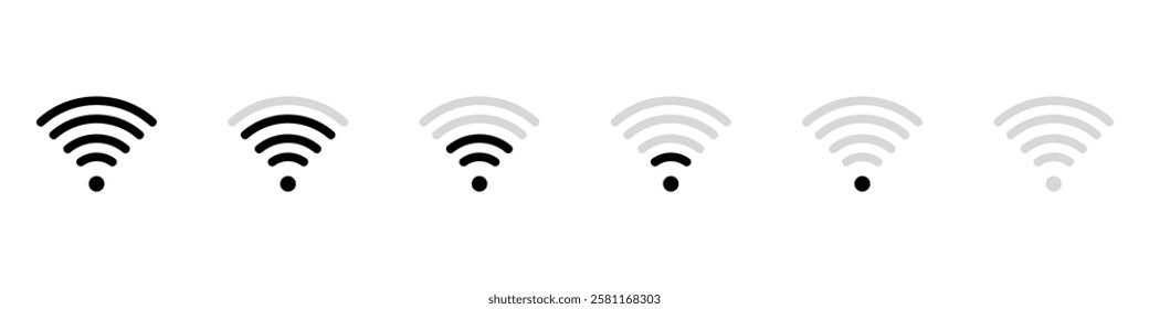 Wireless and wifi icon. Wi-fi signal symbol. Internet Connection