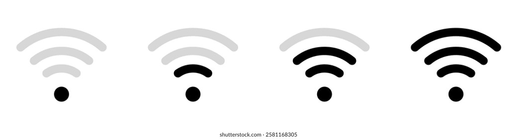 Wireless and wifi icon. Wi-fi signal symbol. Internet Connection