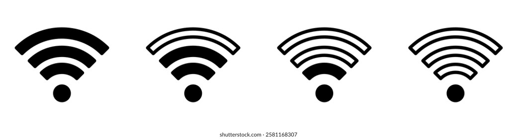 Wireless and wifi icon. Wi-fi signal symbol. Internet Connection