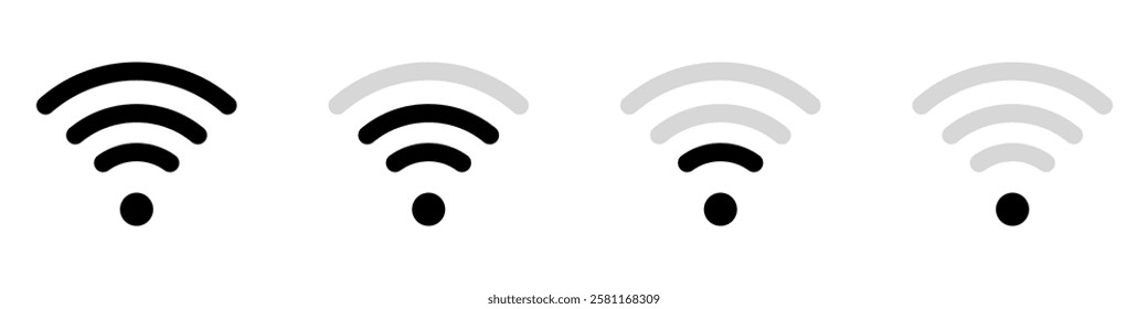 Wireless and wifi icon. Wi-fi signal symbol. Internet Connection