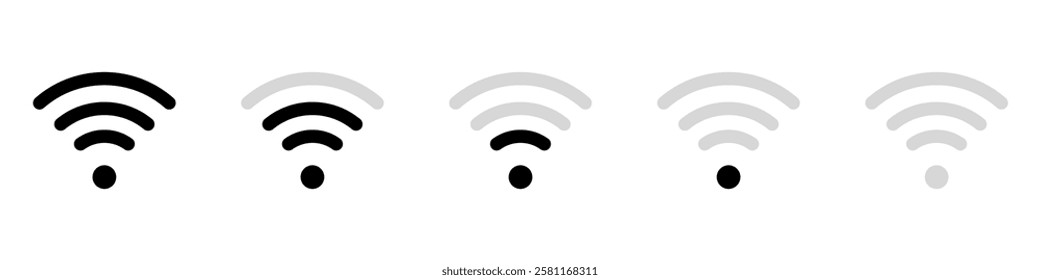 Wireless and wifi icon. Wi-fi signal symbol. Internet Connection