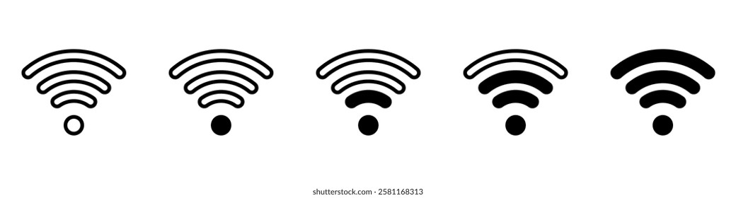 Wireless and wifi icon. Wi-fi signal symbol. Internet Connection