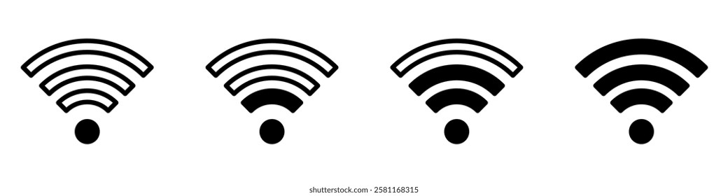 Wireless and wifi icon. Wi-fi signal symbol. Internet Connection