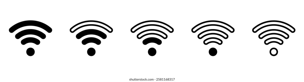 Wireless and wifi icon. Wi-fi signal symbol. Internet Connection