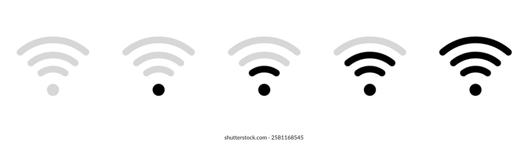 Wireless and wifi icon. Wi-fi signal symbol. Internet Connection