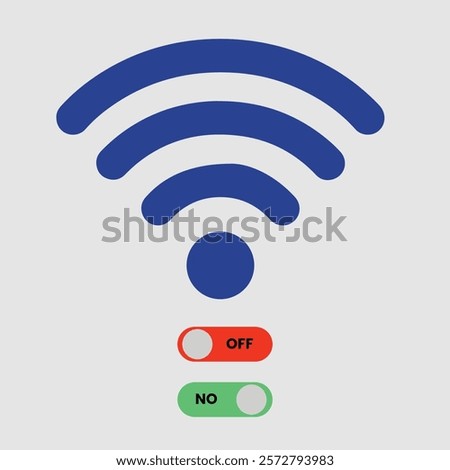 wireless and wifi icon signal symbol for internet access, internet connection - no internet signal icon, wi-fi connection icon, not connected signal wifi off sign. neumorphic neumorphism buttons