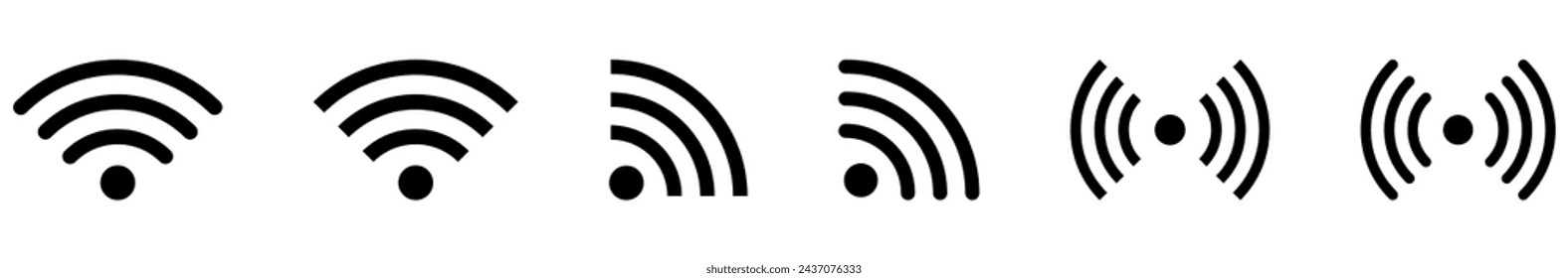 Wireless and wifi icons. Internet connection. Vector illustration isolated on white background
