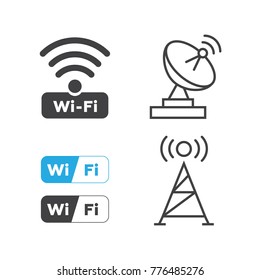 Wireless and wifi icons. Wireless Network Symbol wifi icon. Wireless and wifi vector