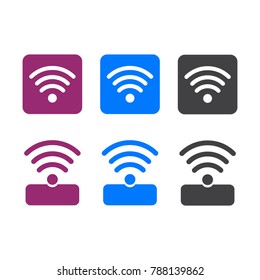 Wireless and wifi icons. Wireless Network Symbol wifi icon. Wireless and wifi vector
