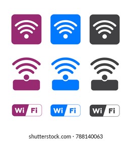 Wireless and wifi icons. Wireless Network Symbol wifi icon. Wireless and wifi vector