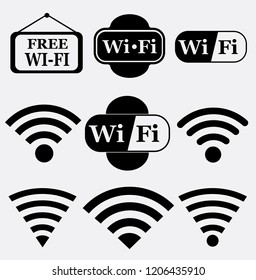 Wireless and wifi icons set or signs.wifi icon vector illustration