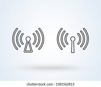 wireless wifi line art. Simple vector modern icon design illustration.