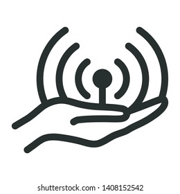 wireless or wi-fi - minimal line web icon. simple vector illustration. concept for infographic, website or app.